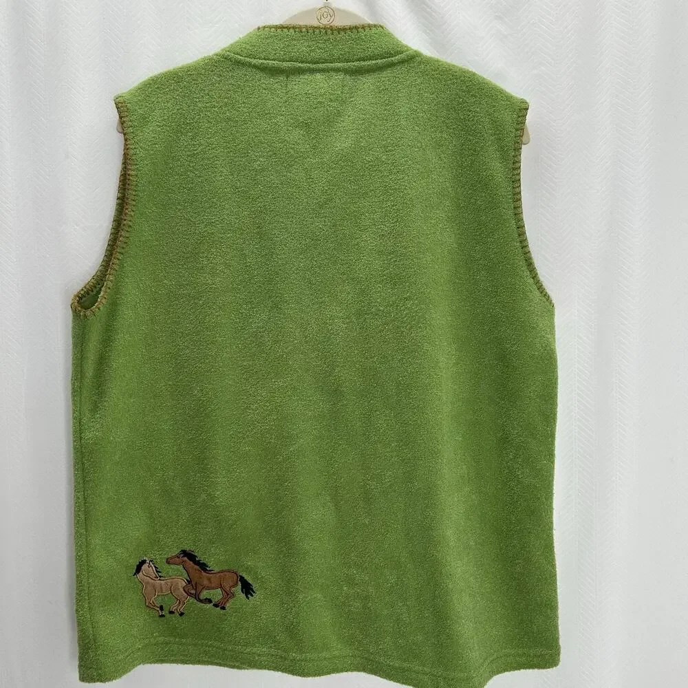 Mandal Bay green best horse embroidery equestrian ranch western horseshoe